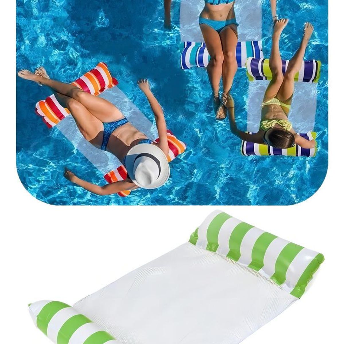 Flotador Inflable Silla Hamaca Piscina Color Naranja y Rojo, marca GENERICO - Foto Principal