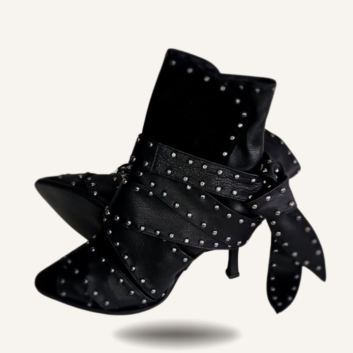 ANNY OUTFITS - Botines Negros Lazos Paris