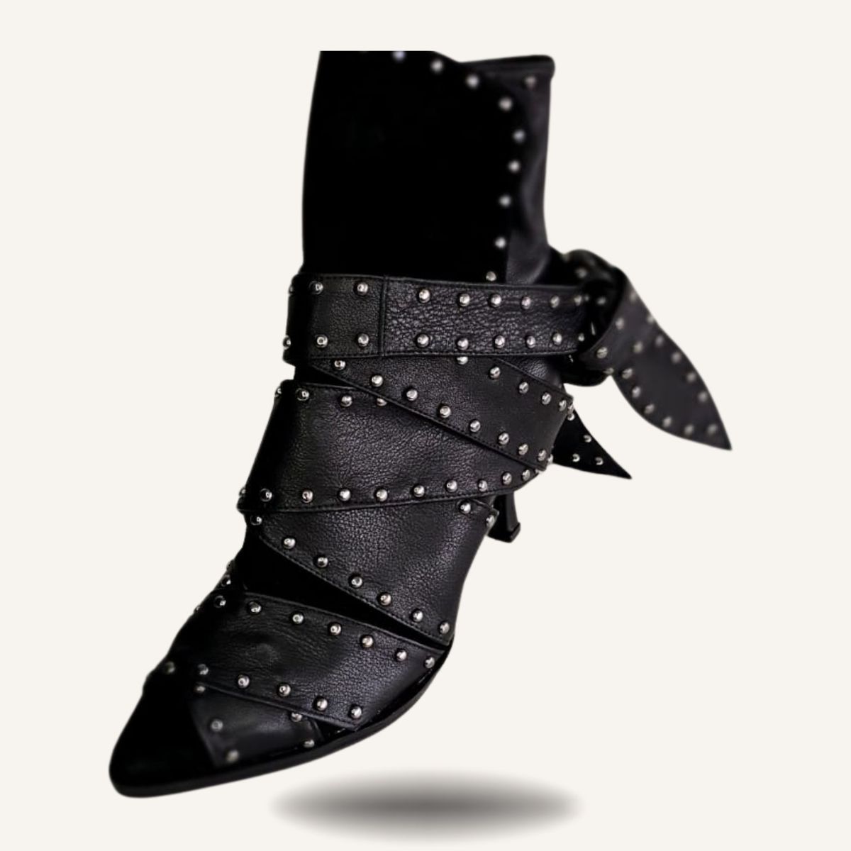 ANNY OUTFITS - Botines Negros Lazos Paris