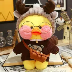 GENERICO - Juguete de Peluche de Pato Color Marrón con Accesorios Ropa
