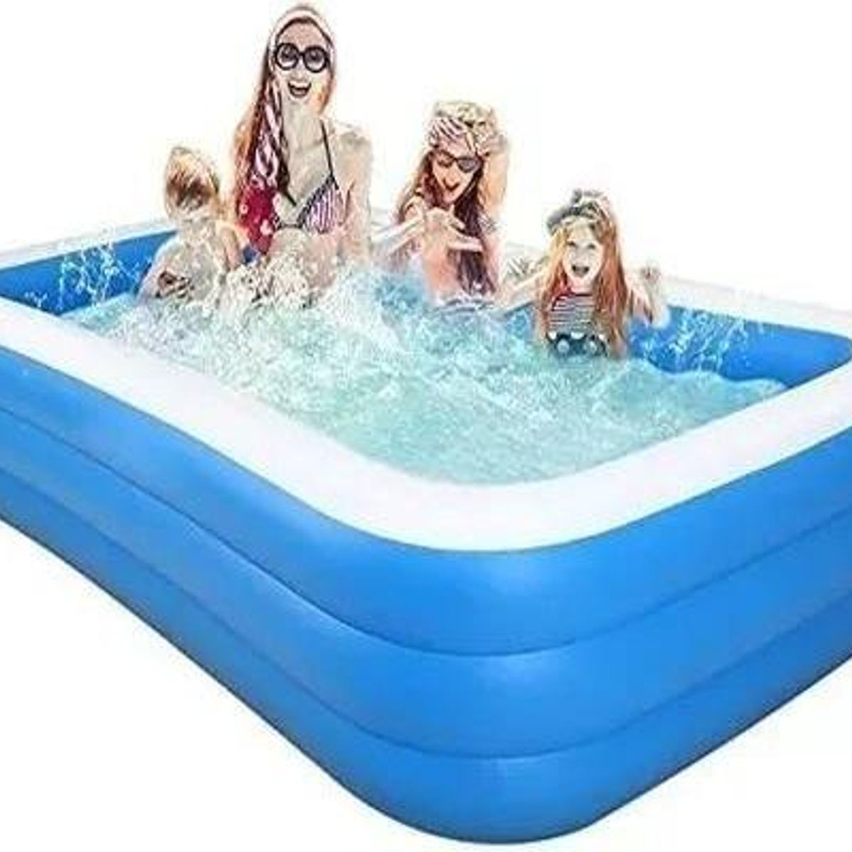 GENERICO - Piscina Inflable Rectangular 2 Metros para Niños Color Celeste