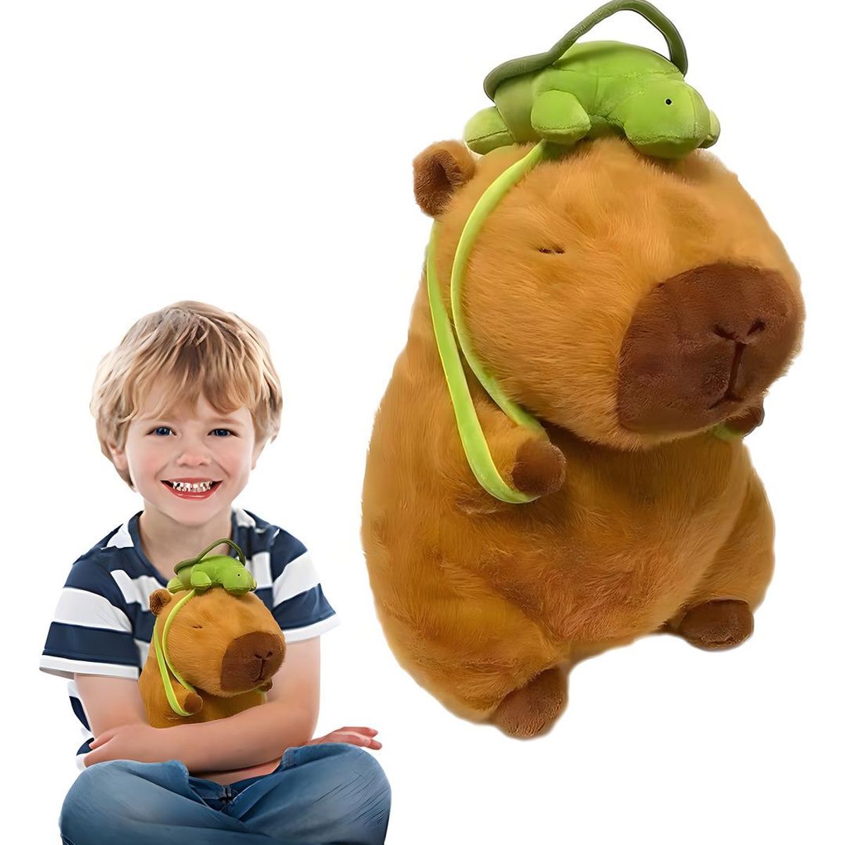 GENERICO - Peluche Capibara para Bebés en Color Marrón Claro de 23 cm