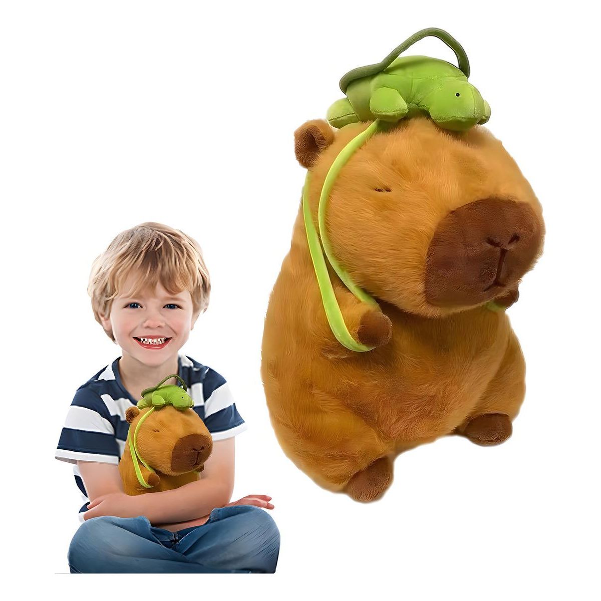GENERICO - Peluche Capibara para Bebés en Color Marrón Claro de 23 cm