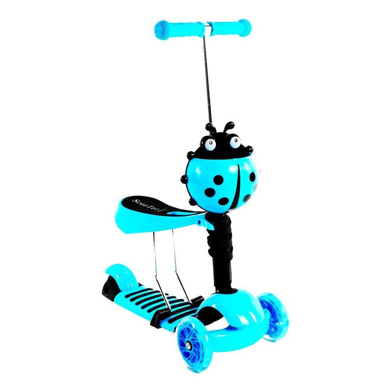 GENERICO - Scooter Infantil 3 En 1 con Luces Color Celeste