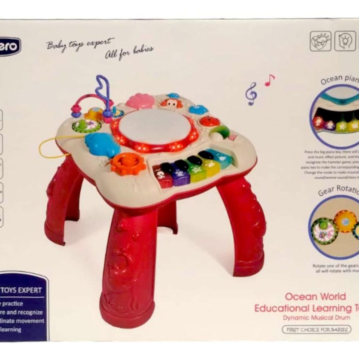 GENERICO - Mesa de Actividades Didáctica con Luces y Sonidos Color Rojo