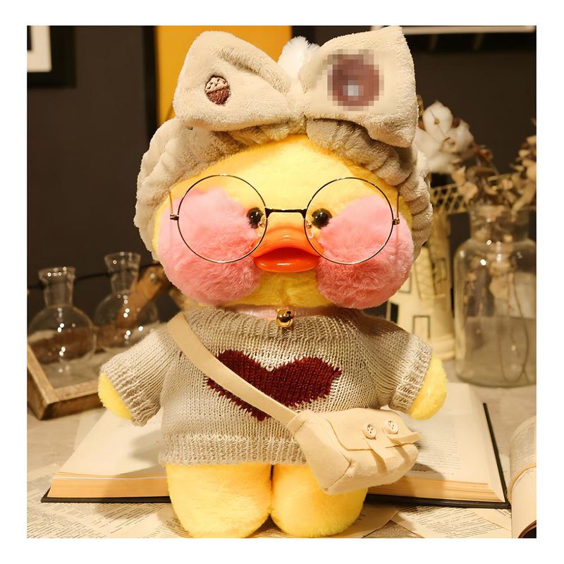 GENERICO - Peluche de Pato Suave con Ropa Intercambiable 30 cm