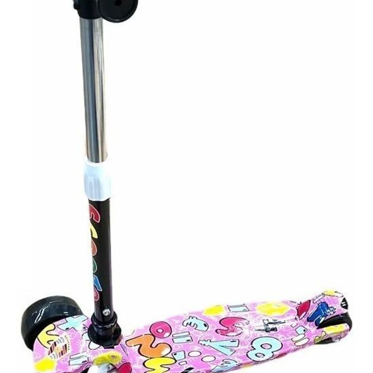 GENERICO - Monopatín Rosa Deluxe con Luces LED y Manubrio Ajustable