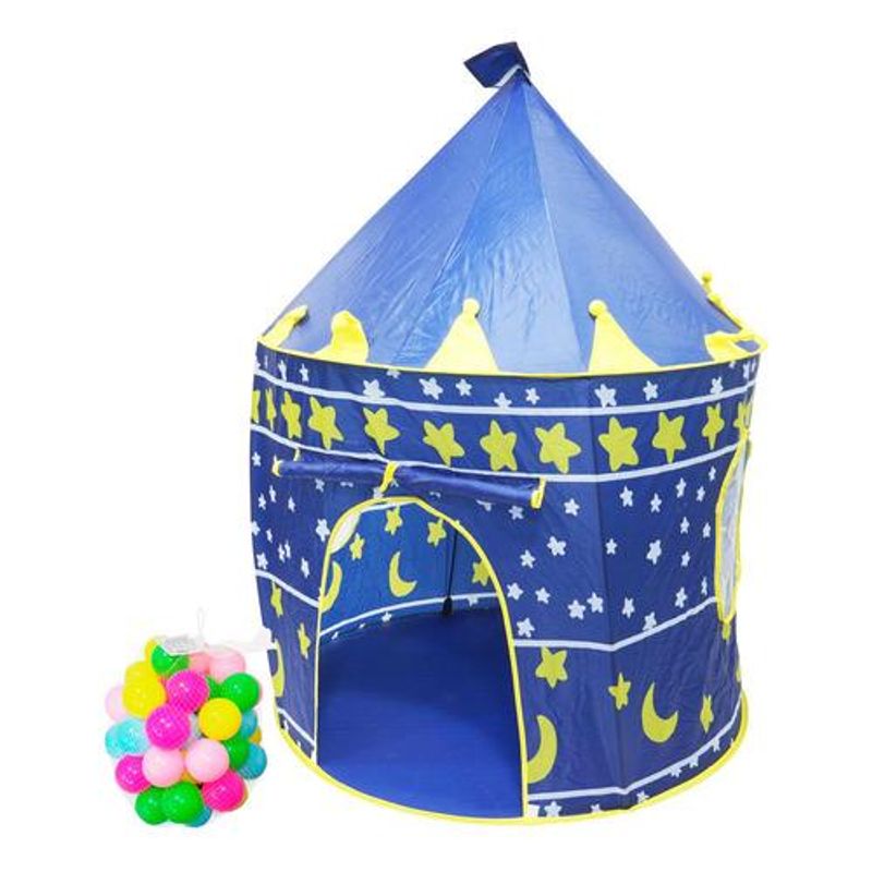 GENERICO - Tienda de campaña infantil plegable tipo castillo azul