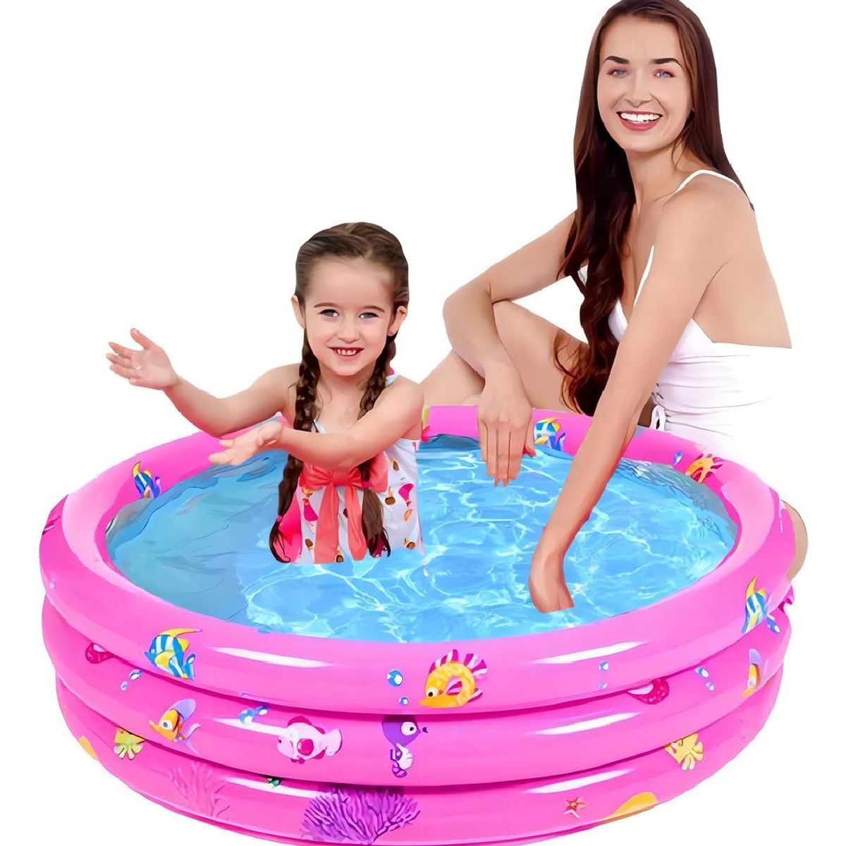 GENERICO - Piscina Inflable Infantil Color Rosado para Niños