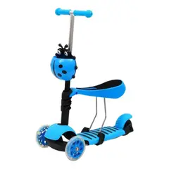 GENERICO - Patín Scooter 2 en 1 Ajustable para Niños con Luces