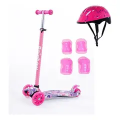 GENERICO - Monopatín De Pie Rainbow Wind Con Protecciones Rosa
