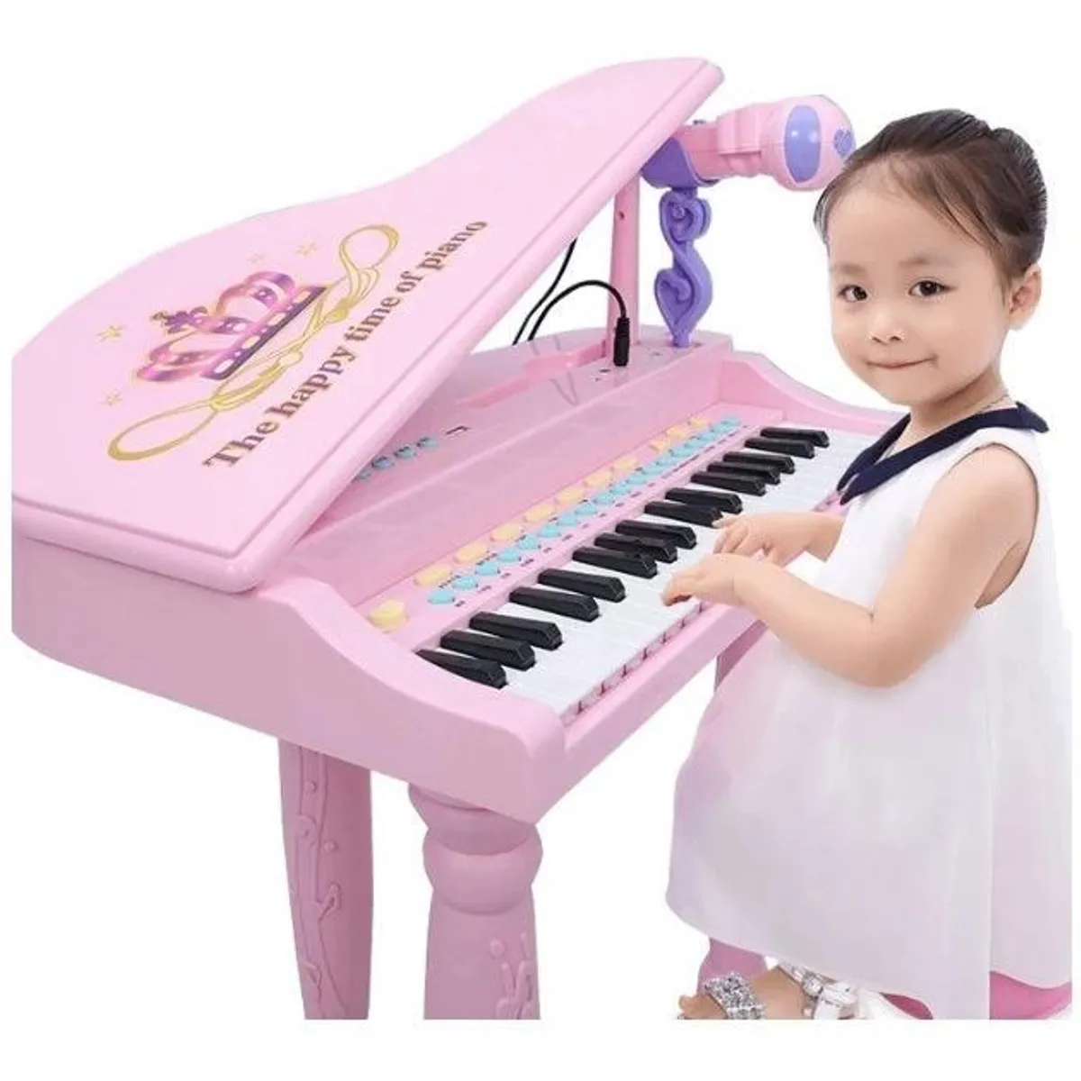 GENERICO - Piano Electrónico Infantil con Micrófono y Luces