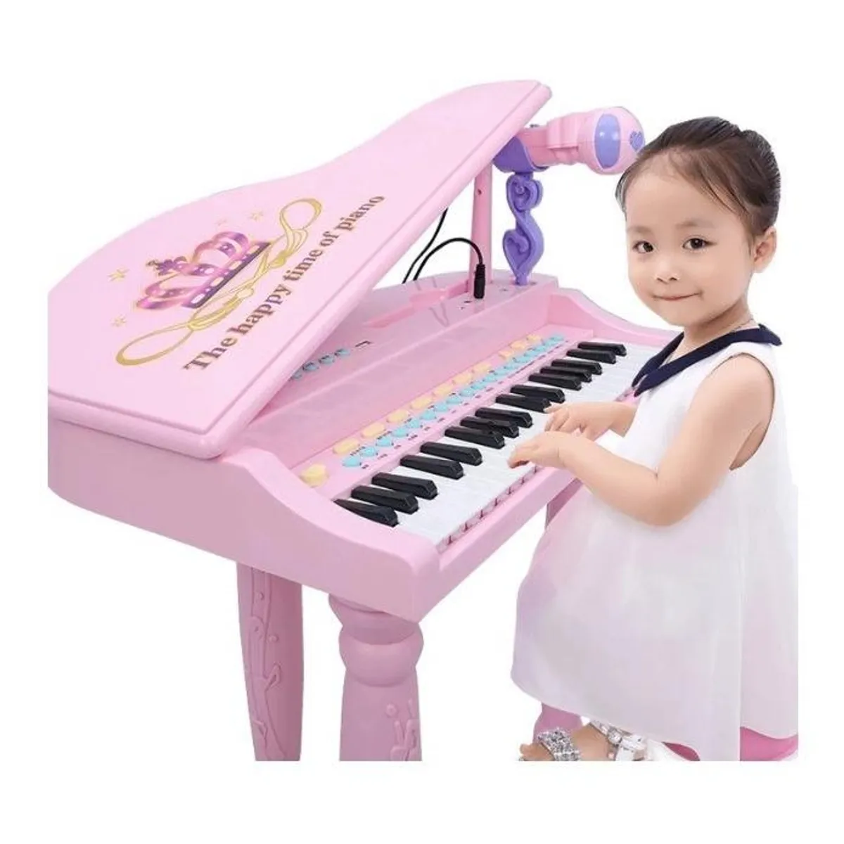 GENERICO - Piano Electrónico Infantil con Micrófono y Luces