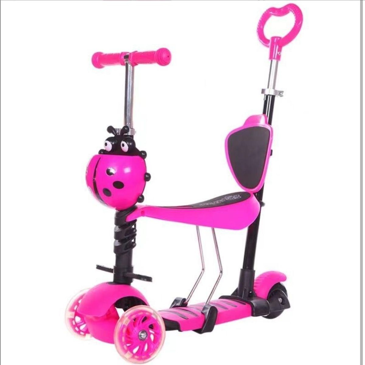 GENERICO - Scooter Infantil 3 En 1 Diseño Mariquita RosaAzul