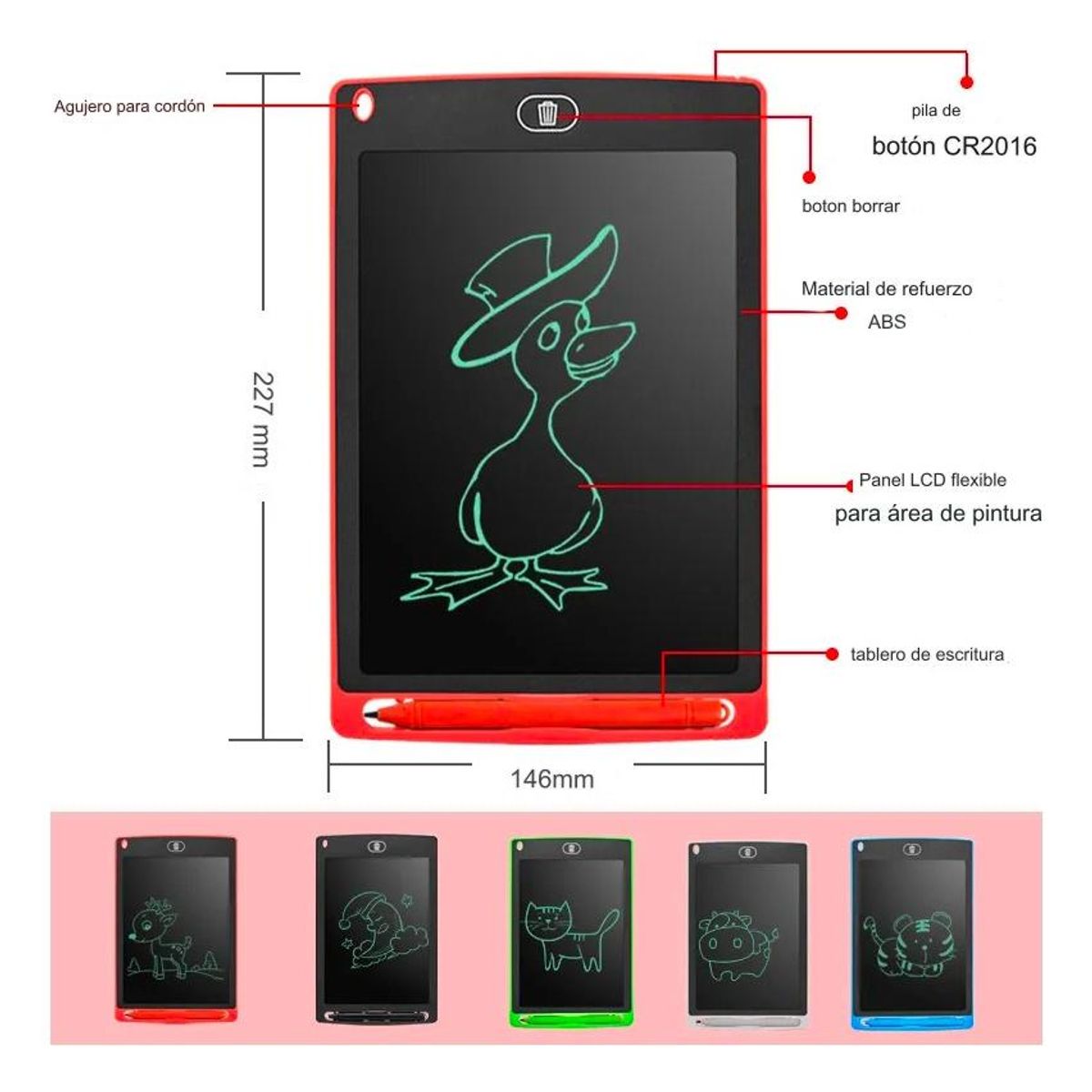 GENERICO - Pizarra Infantil Mágica LCD 85 Pulgadas para Dibujo