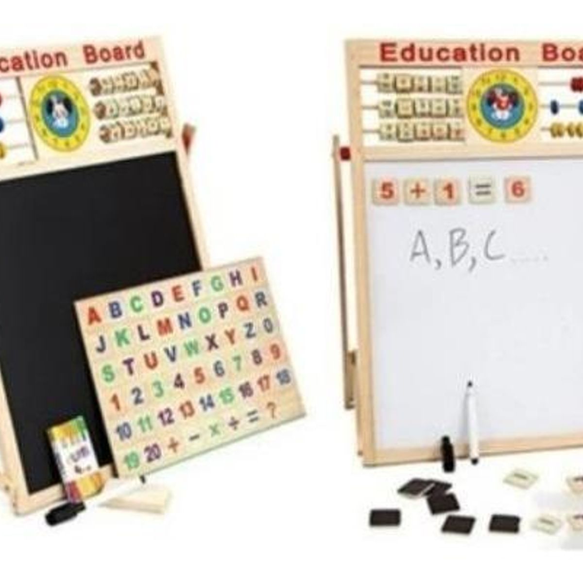 GENERICO - Pizarra Magnética Doble para Niños con Accesorios Educativos