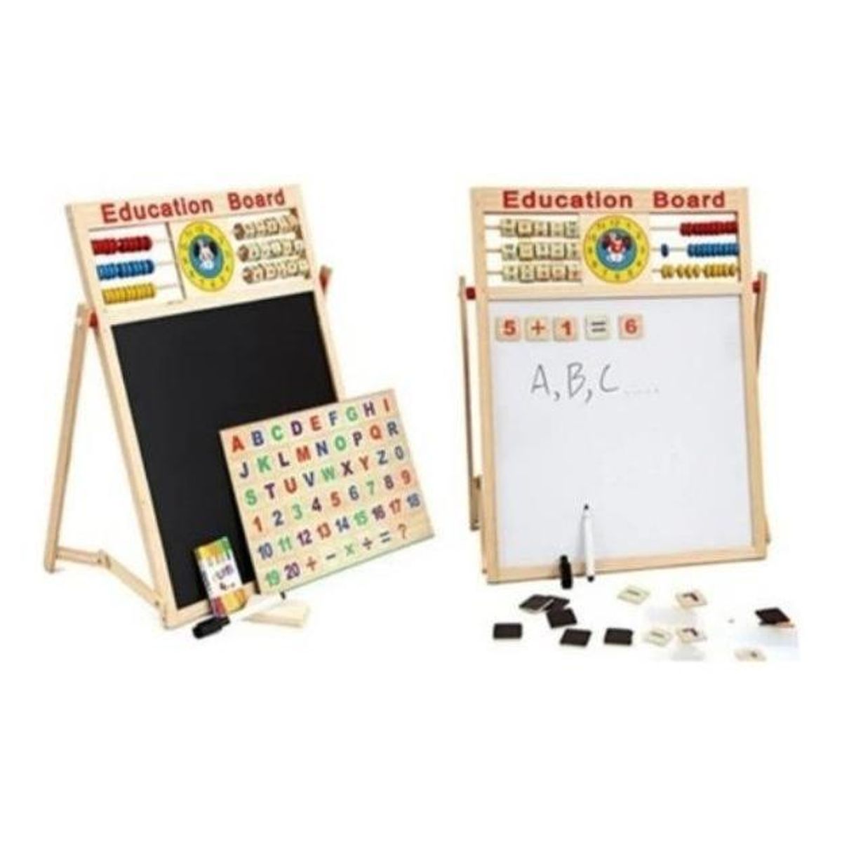 GENERICO - Pizarra Magnética Doble para Niños con Accesorios Educativos