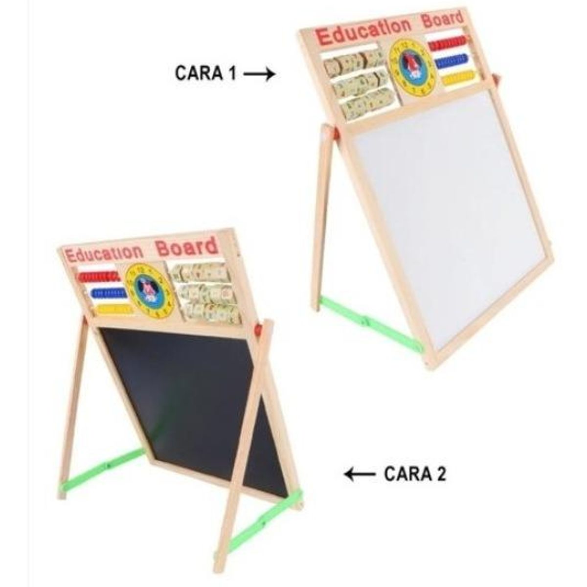 GENERICO - Pizarra Magnética Doble para Niños con Accesorios Educativos