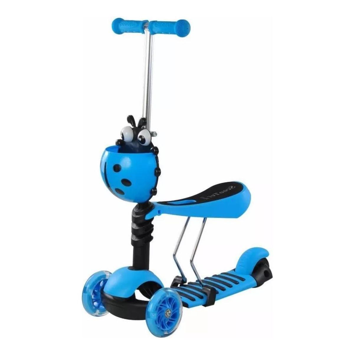 GENERICO - Scooter Monopatín 3 en 1 con Luz LED y Asiento Ajustable