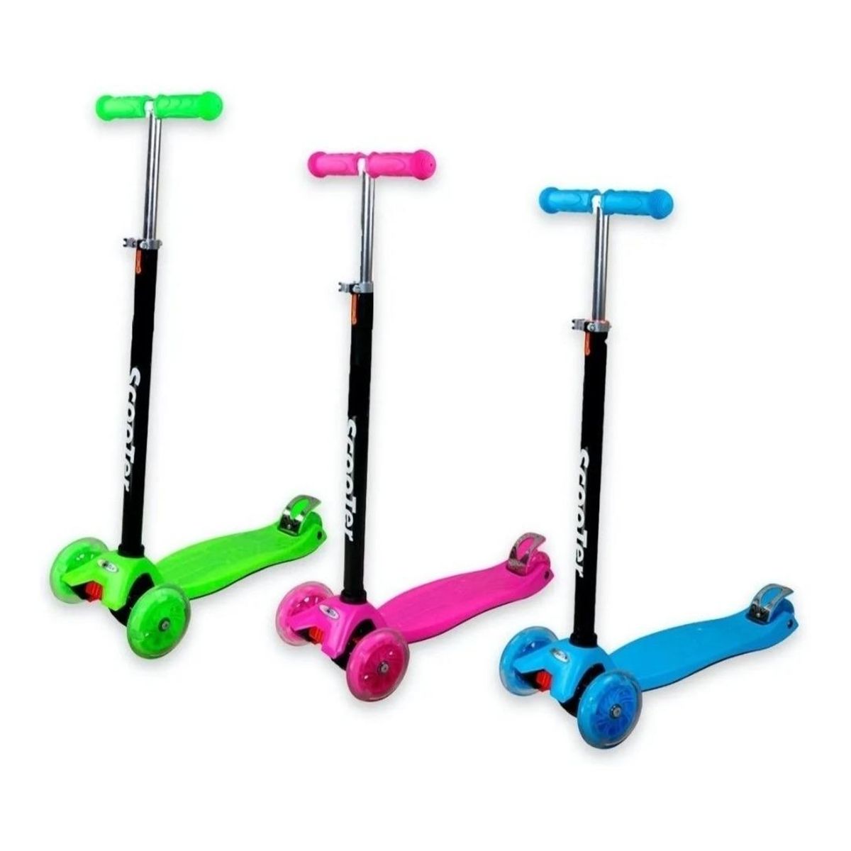 GENERICO - Scooter Monopatín Regulable con Ruedas LED para Niños