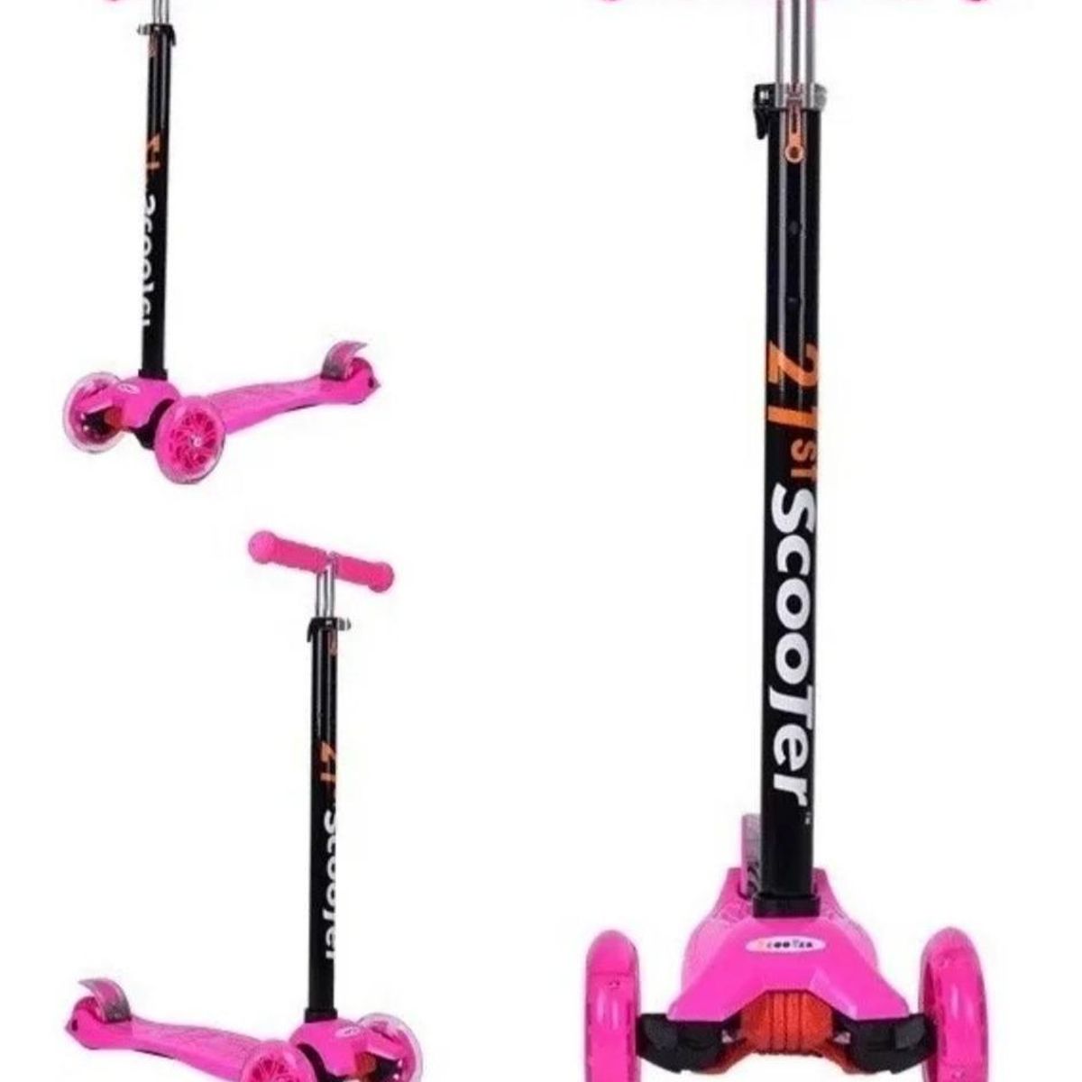 GENERICO - Scooter Monopatín Regulable con Ruedas LED para Niños