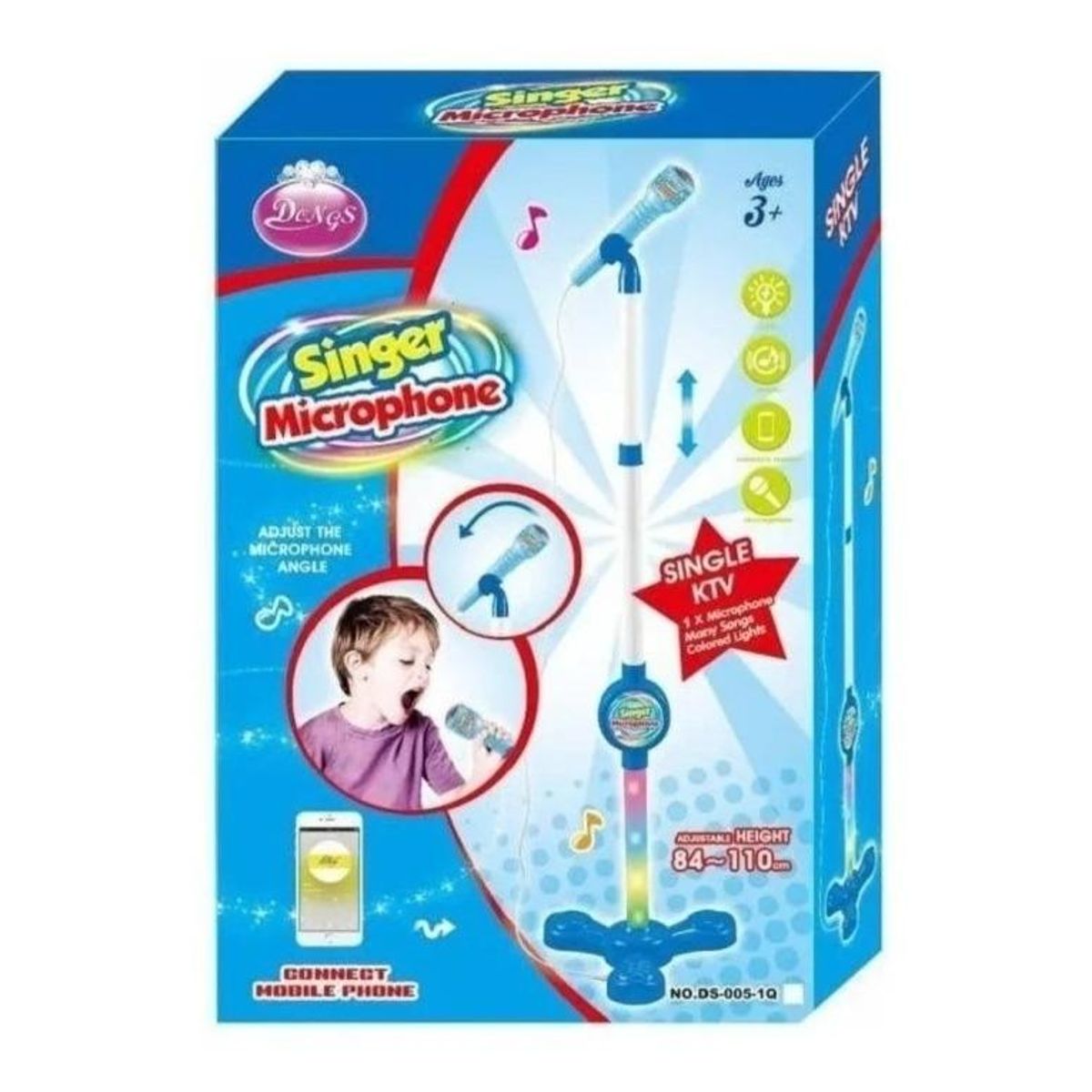 GENERICO - Micrófono de Karaoke con Pedestal y Conexión Auxiliar