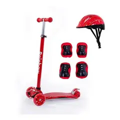 GENERICO - Monopatín Infantil con Casco y Protectores para Niños