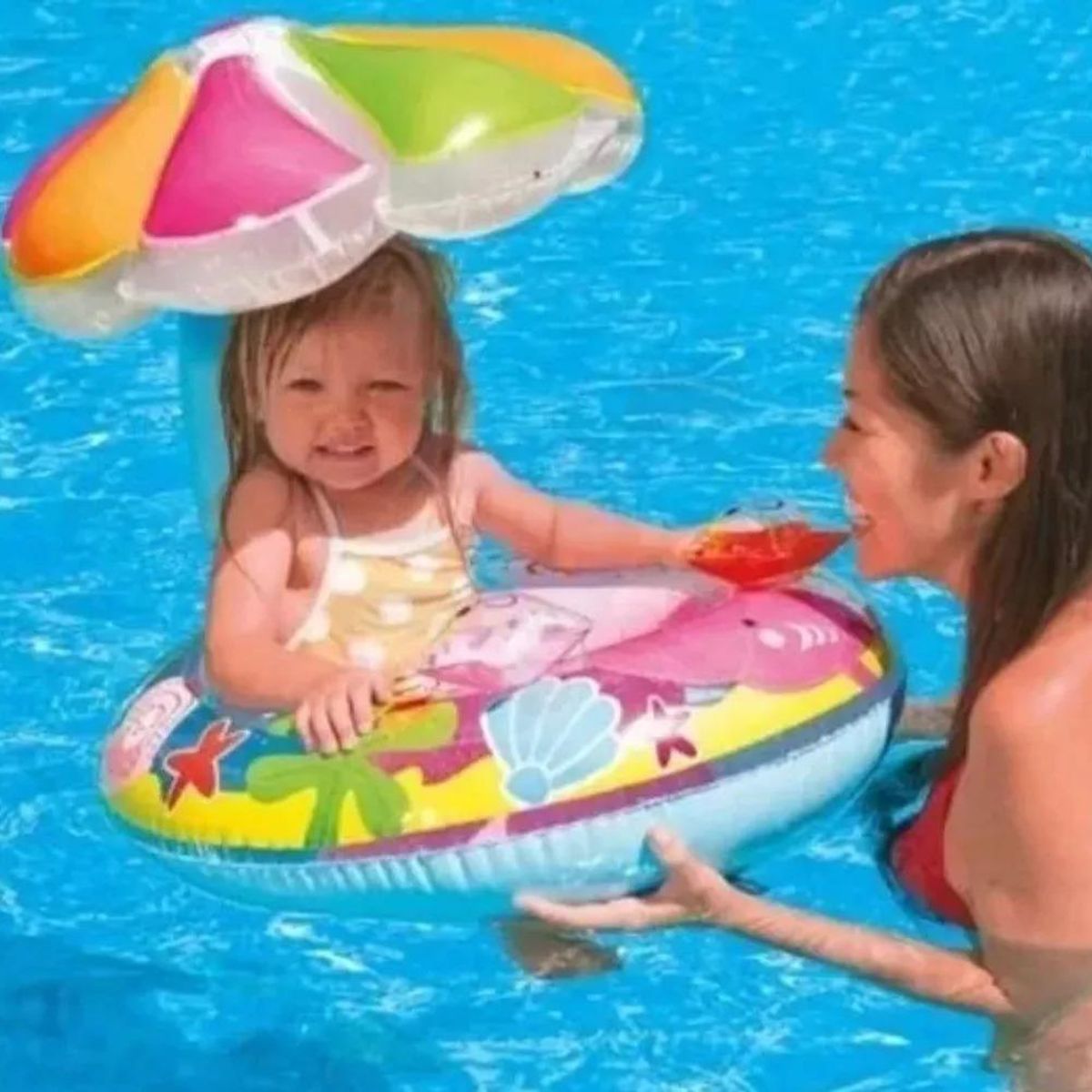 GENERICO - Flotador Inflable con Sombrilla para Niños - Diversión Segura
