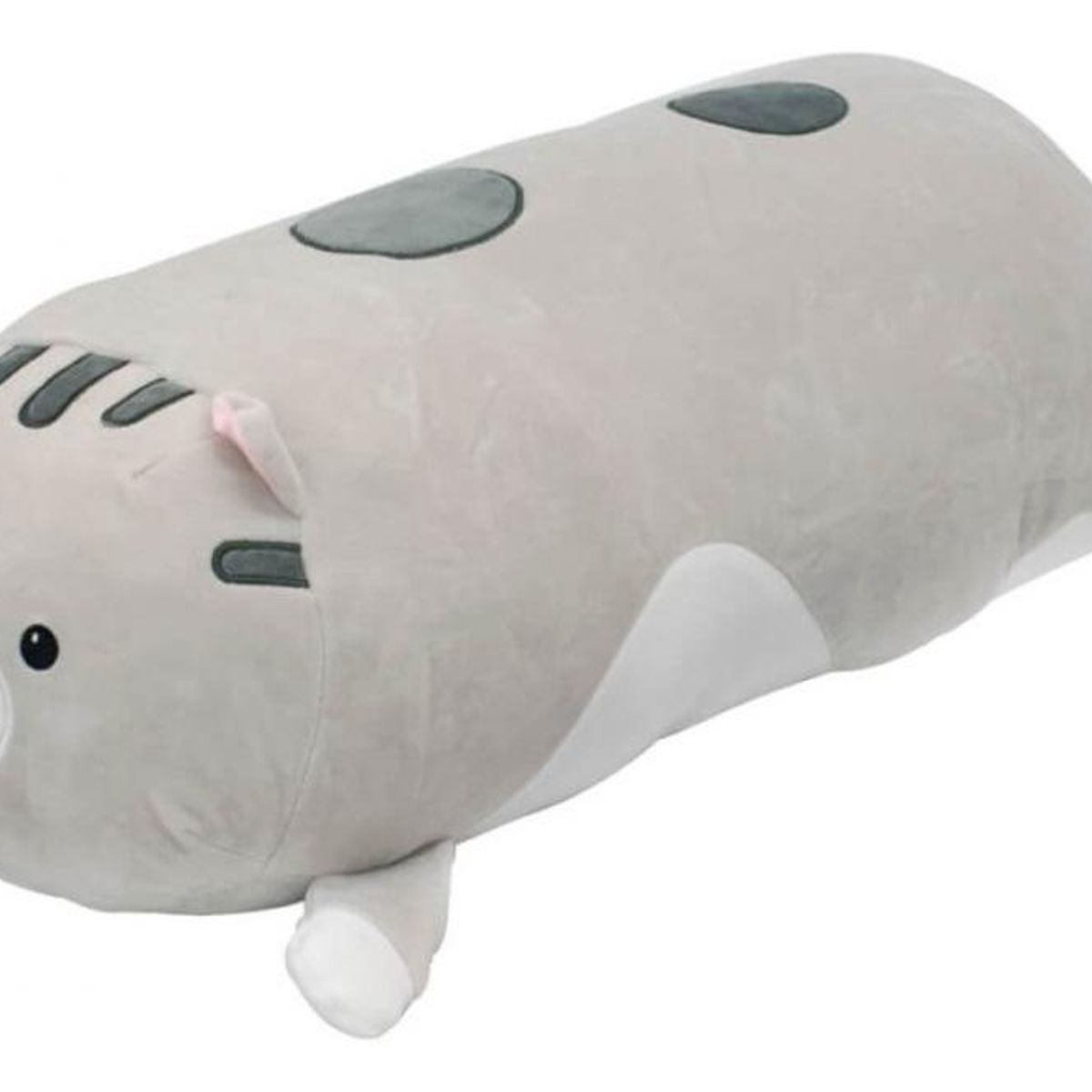 GENERICO - Almohada Cilíndrica de Felpa Gato Gris 635 cm