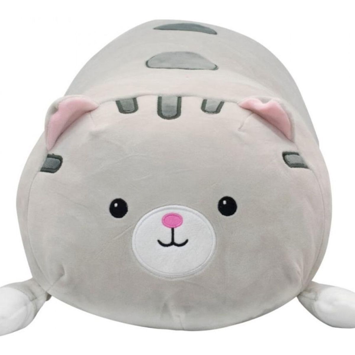 GENERICO - Almohada Cilíndrica de Felpa Gato Gris 635 cm