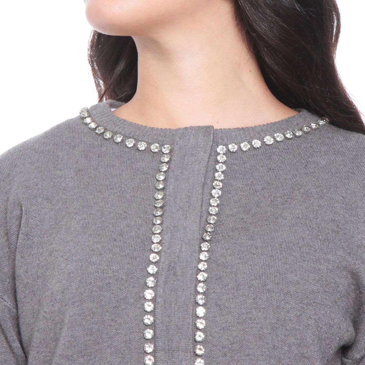 WADOS - CHALECO MANGA LARGA SOLIDO CON BOLSILLOS Y APLICACION EN DELANTERO