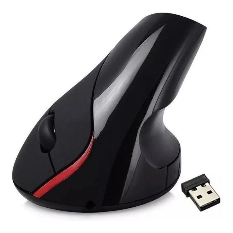 GENERICO - Mouse Vertical Inalámbrico Recargable Ergómico Negro