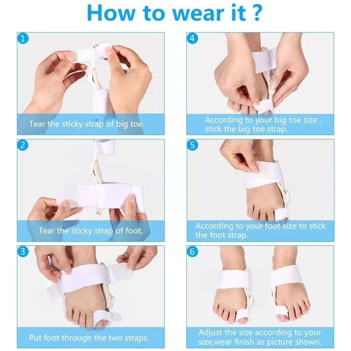 GENERICO - Férula Ortopédica Ajustable para Juanetes - Corsé Hallux Valgus