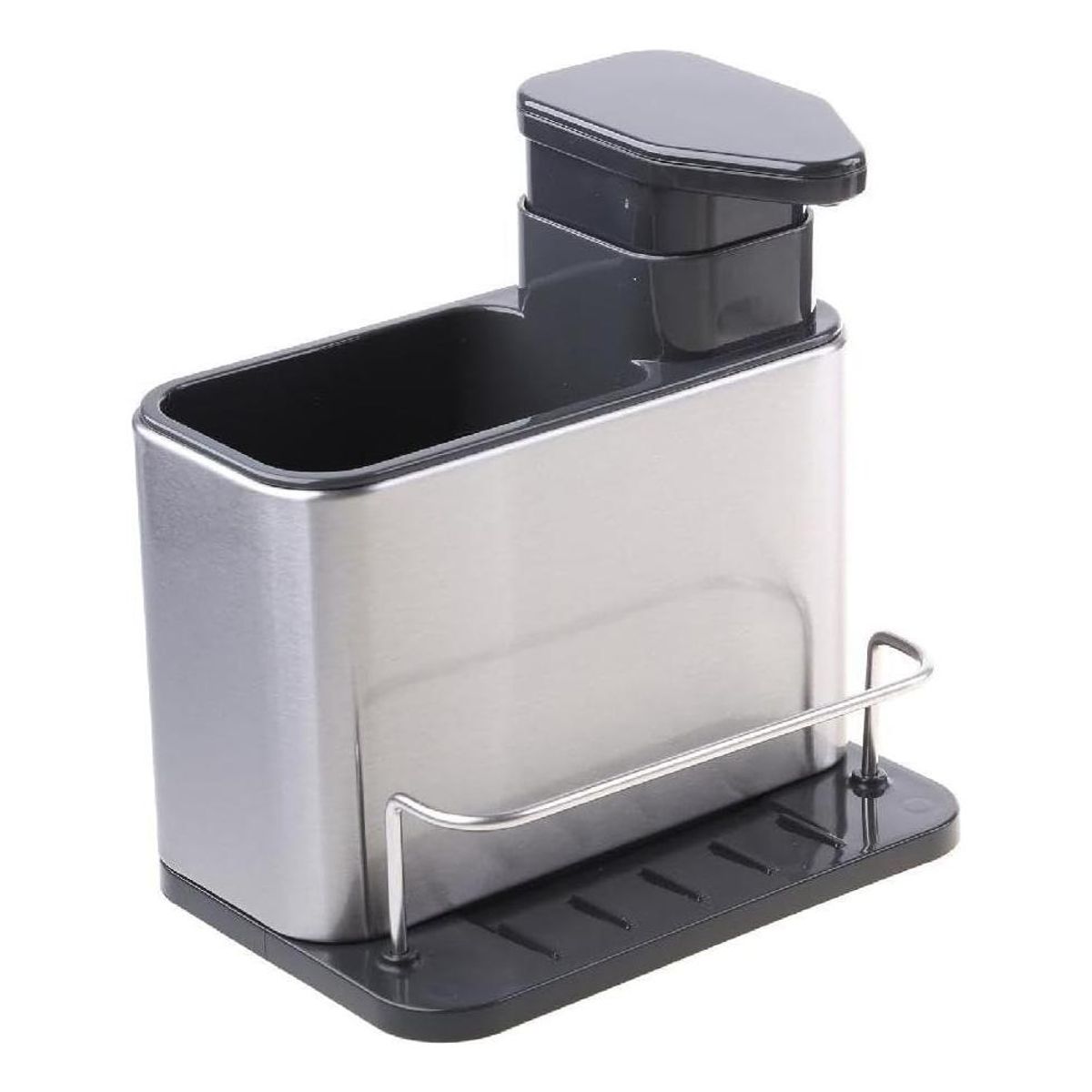 GENERICO - Dispensador de Jabón con Soporte y Escurridor de Acero