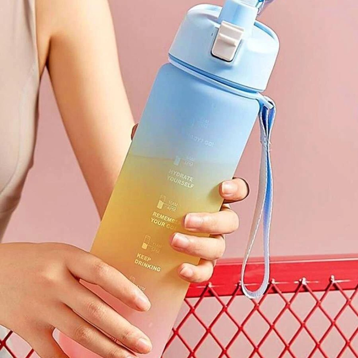 GENERICO - Botella de Agua Motivacional de 1000 ml con Medidor