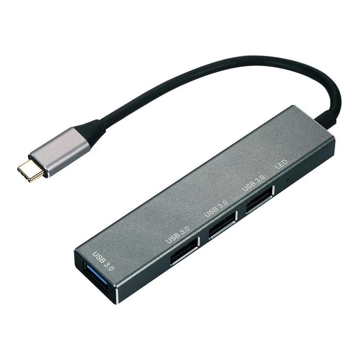 GENERICO - Hub USB Tipo C 30 con 4 Puertos USB Metálico