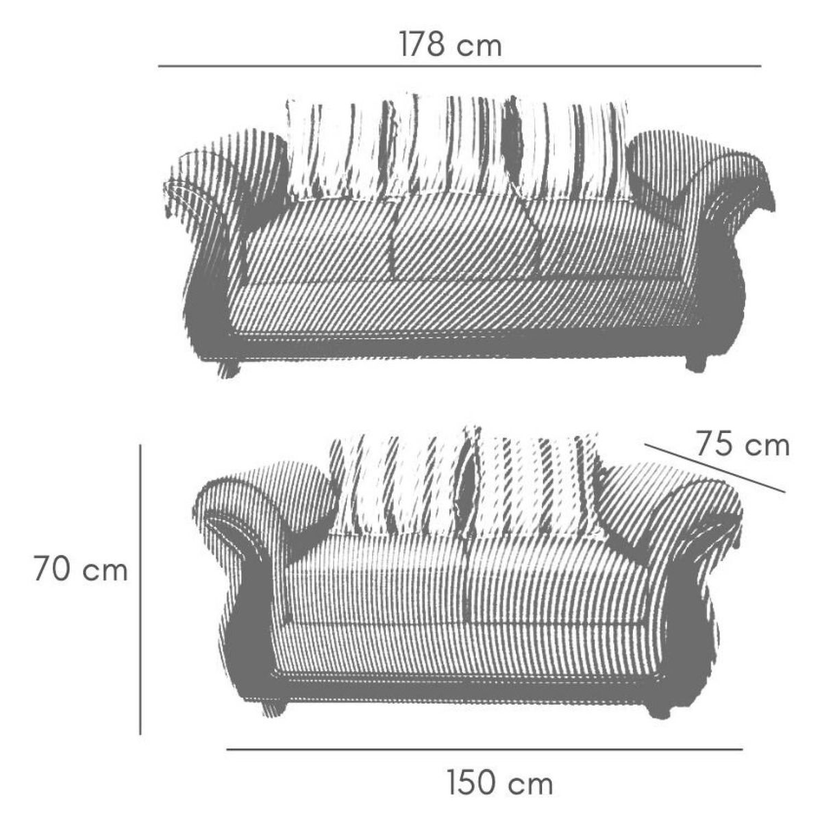 ALMORE - Juego Living 321 Zeus Choco Almore