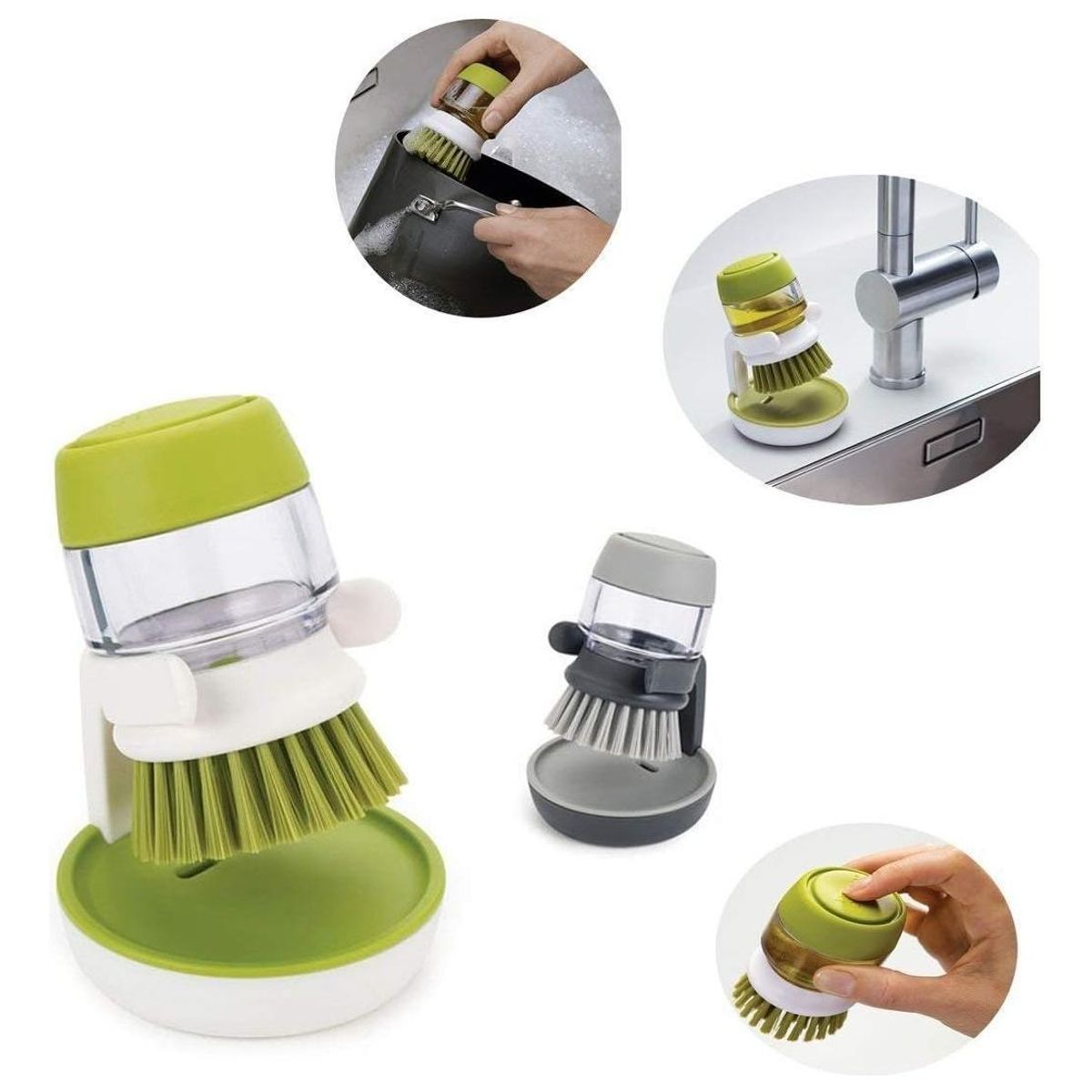 GENERICO - Cepillo con Dispensador para Lavado de Platos