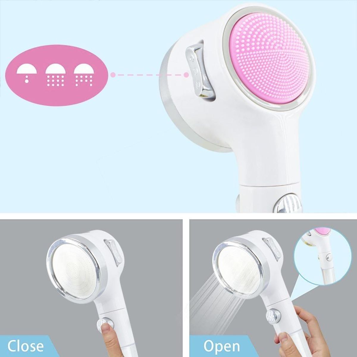 GENERICO - Cabezal de Ducha Filtrante con Esponja de Silicona