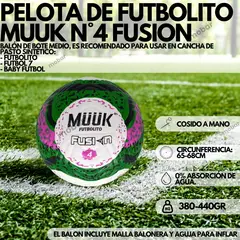 MUUK - Balon Pelota Futbolito Baby Futbol Fusion N4 Bote Bajo
