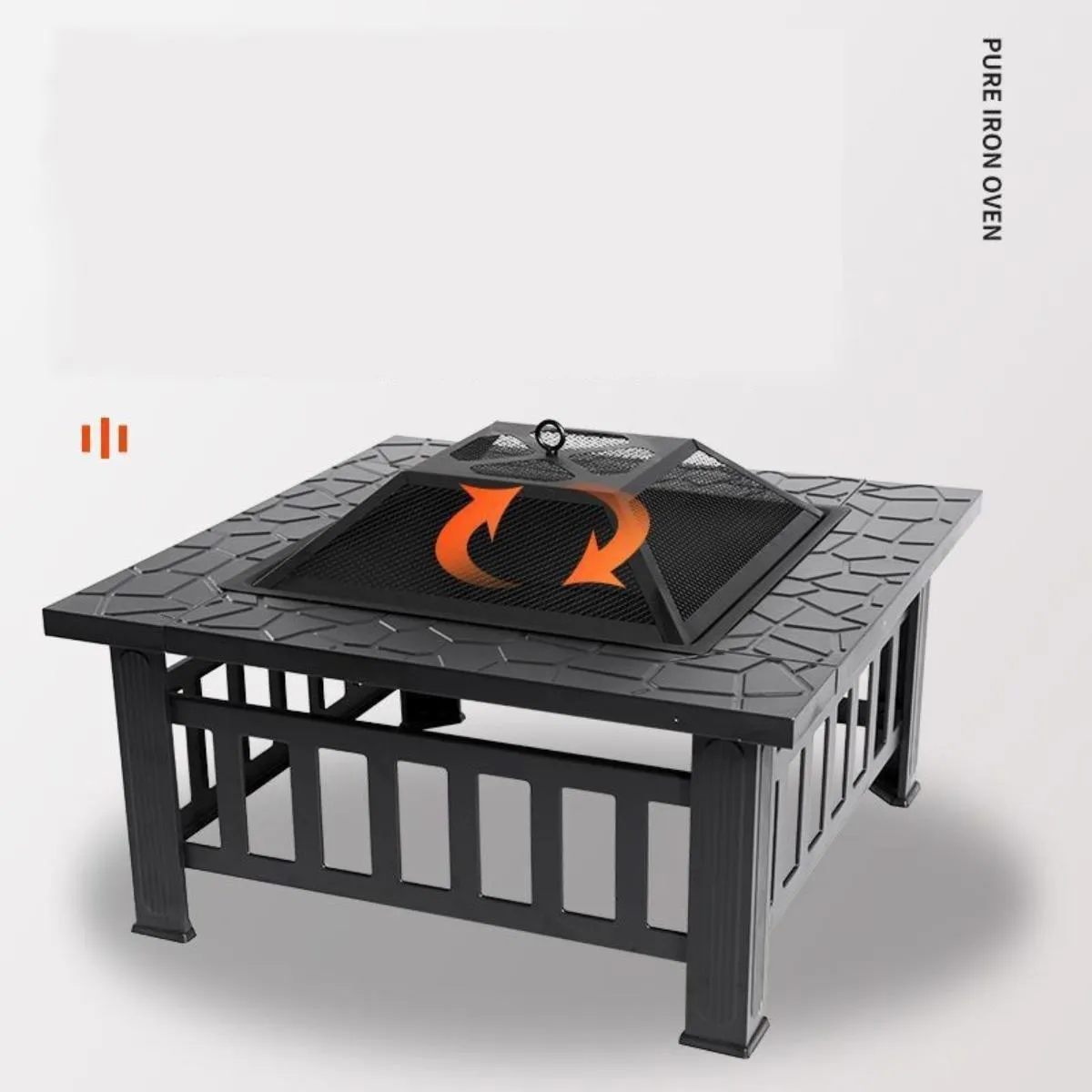 GENERICO - Brasero Premium de Acero para Leña y Carbón 3 en 1