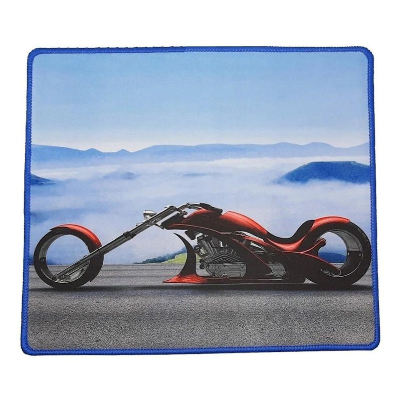GENERICO - Mouse Pad Gamer Azul Borde Cocido 29x25 cm Diseño de Motocicleta