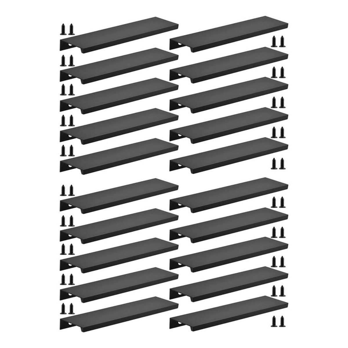 GENERICO - Tiradores Rectangulares para Cajón de Aluminio - 20 Unidades