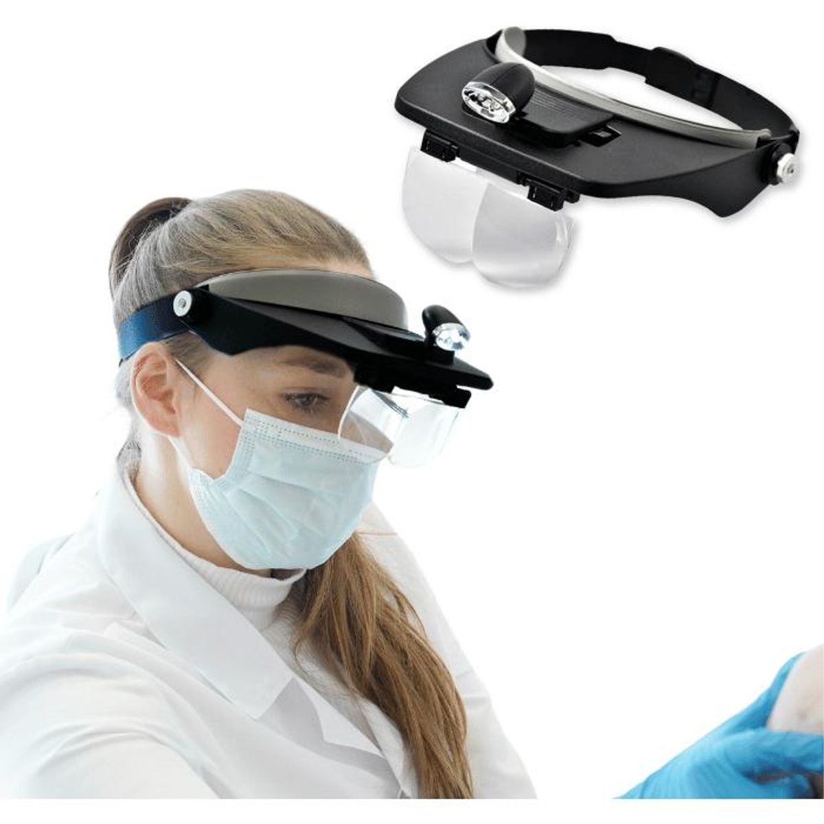 GENERICO - Lupa de Cabeza con Luz LED y Lentes Intercambiables
