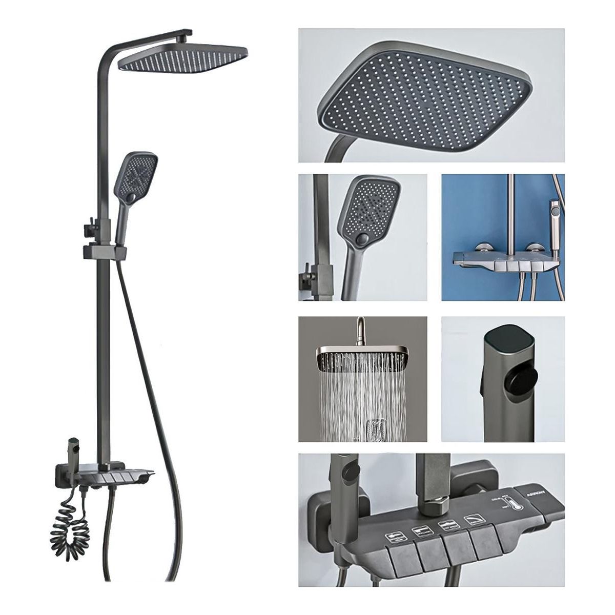 GENERICO - Ducha Columna Moderna con 4 Funciones y Diseño Elegante