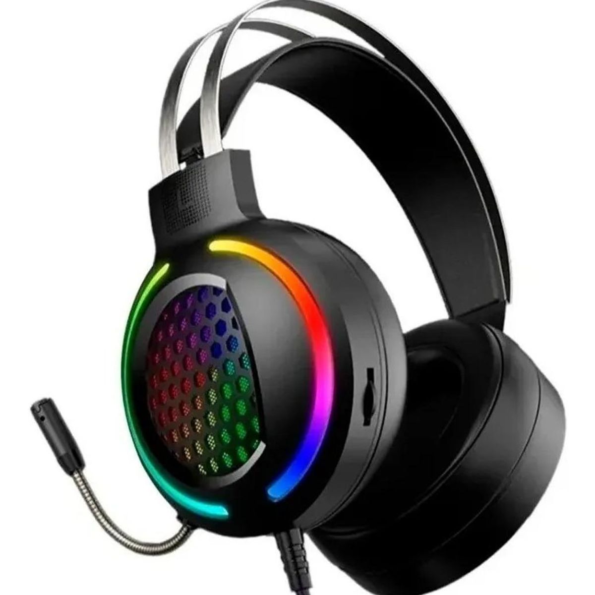 GENERICO - Auriculares Gamer AS-60 con Luz RGB y Micrófono Omnidireccional