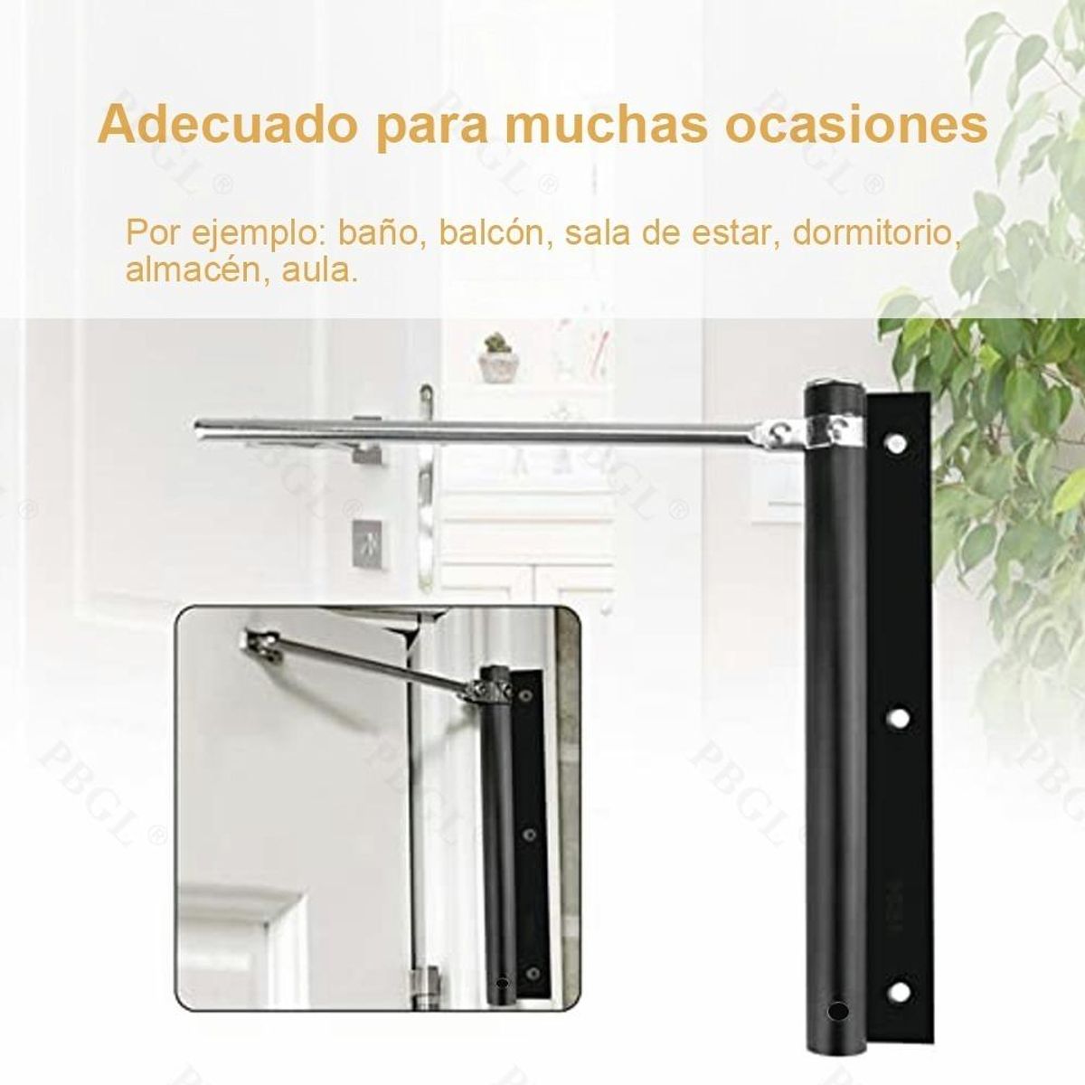 GENERICO - Cierrapuertas Automático de Acero Inoxidable para Puertas