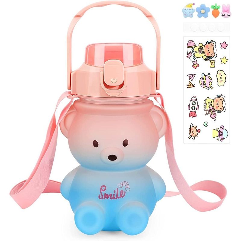 GENERICO - Botella de Agua Grande Kawai 1400ml con Tapa Rosa