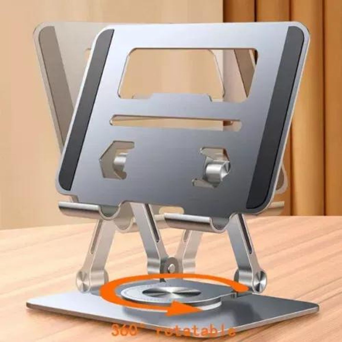 GENERICO - Soporte Giratorio 360° para Tabletas y Laptops Plegable de Aluminio