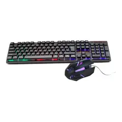 GENERICO - Teclado y Mouse Gamer Retroiluminado USB LED RGB